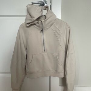 lululemon Scuba Beige Half-Zip Pullover Hoodie